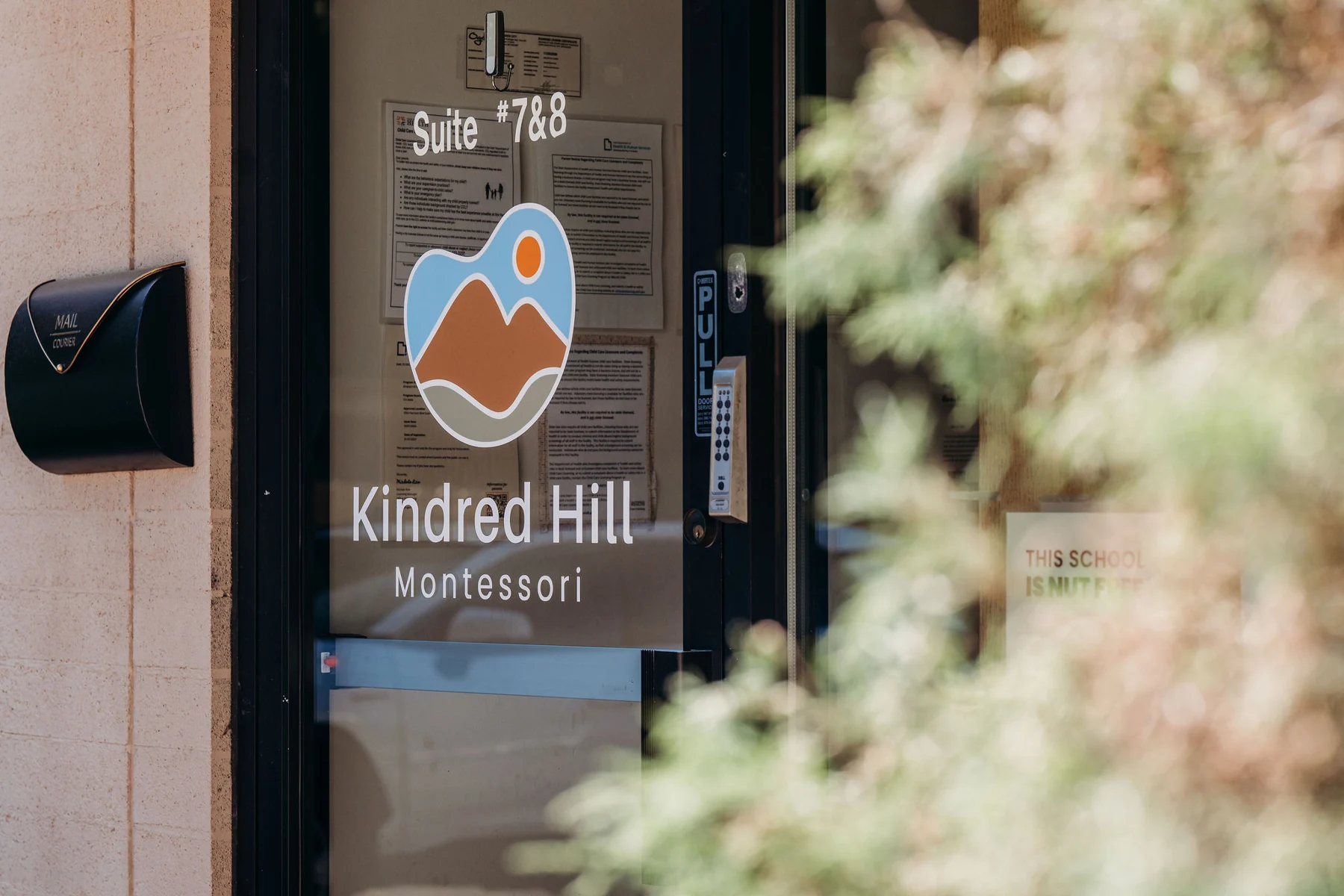 Kindred Hill Montessori’s school entrance on Harrison Boulevard in Ogden